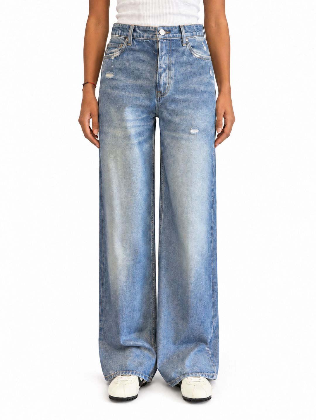 Illusion Denim Wide Leg Pant