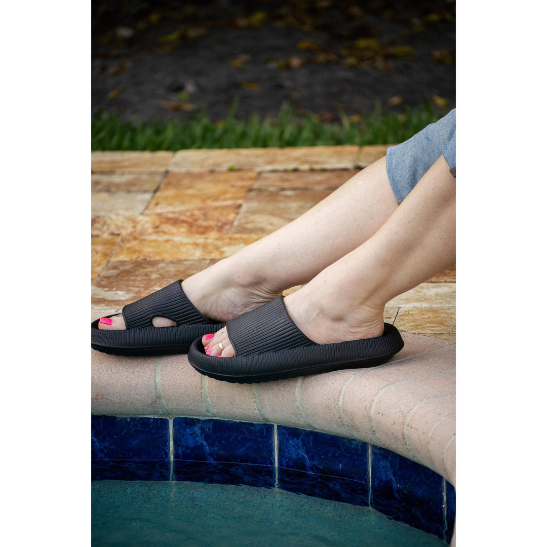 Black Casual Slides