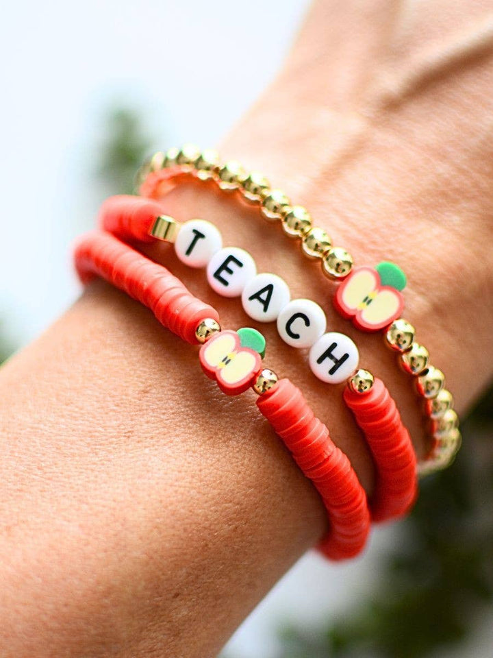 Teacher Bracelet stack on Inspirational THANK YOU Card gift
