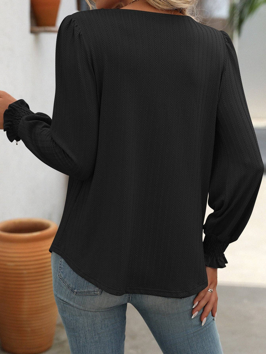 Square Neck Long Blouse