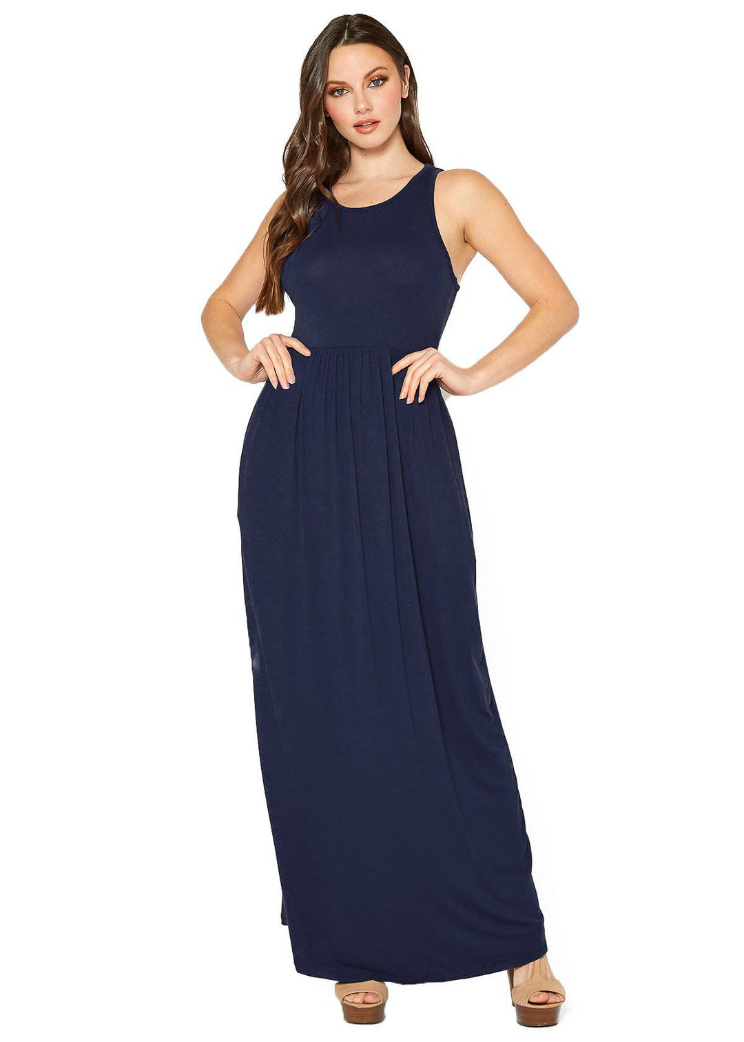 Bellatrix Women's Sleeveless Pleated Maxi Dress