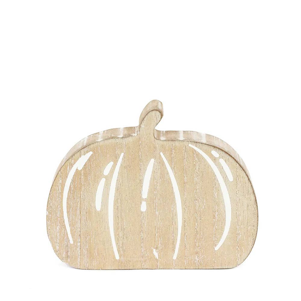 60296 - 5x4 wood chunky shape PUMPKIN FALL AUTUMN Decor