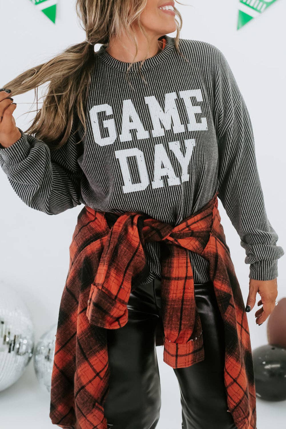 Corded GAME DAY Graphic Top
