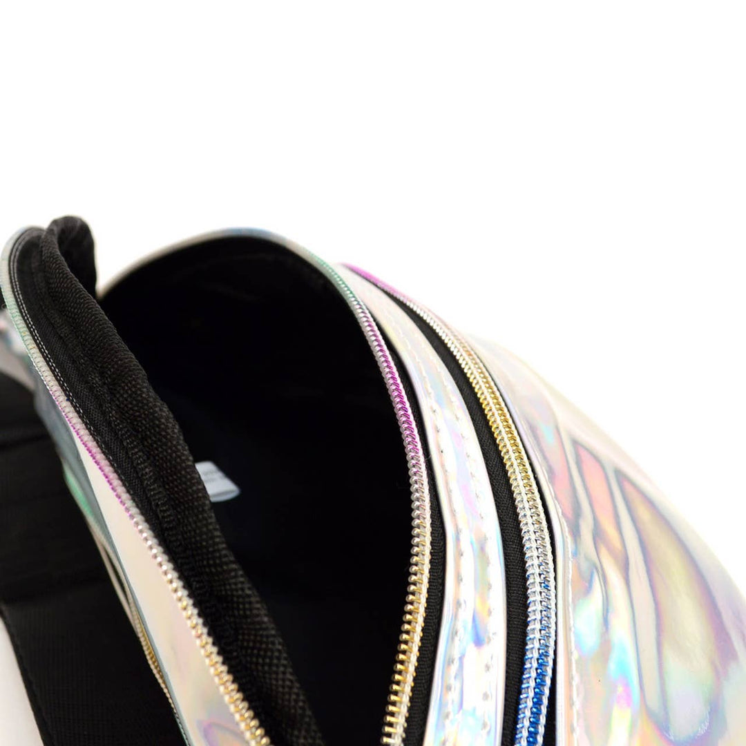 Silver Iridescent Holographic Waist Fanny Pack