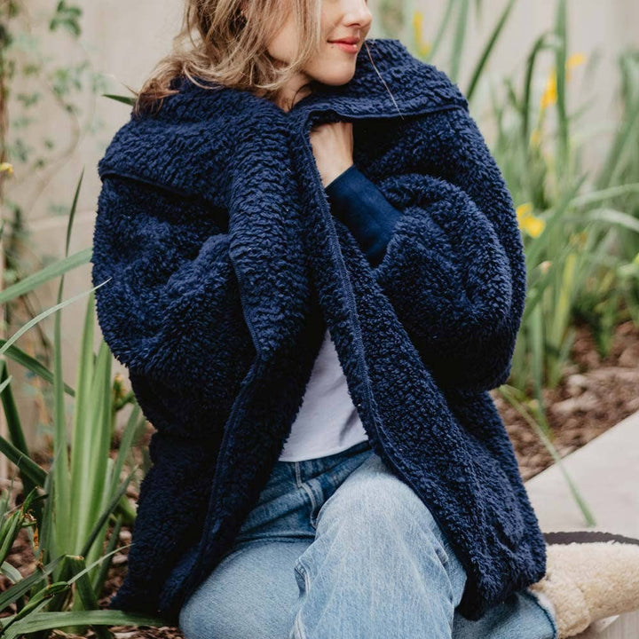 Navy Lightweight BODY WRAP w/ Hoodie & Pockets