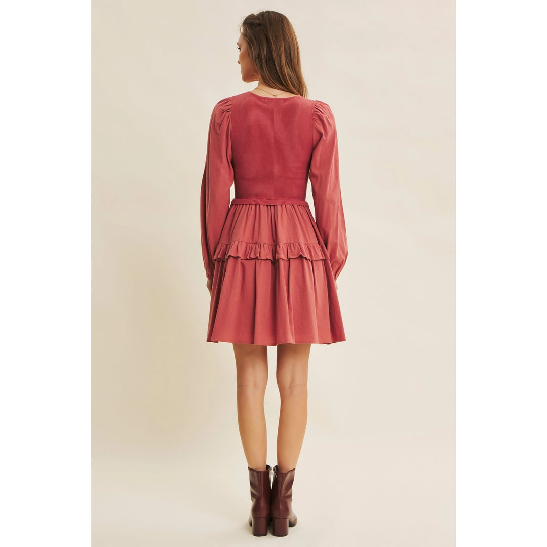 long sleeve twofer dress BCBG Women's Long Sleeve Twofer Vest Shirt Dress