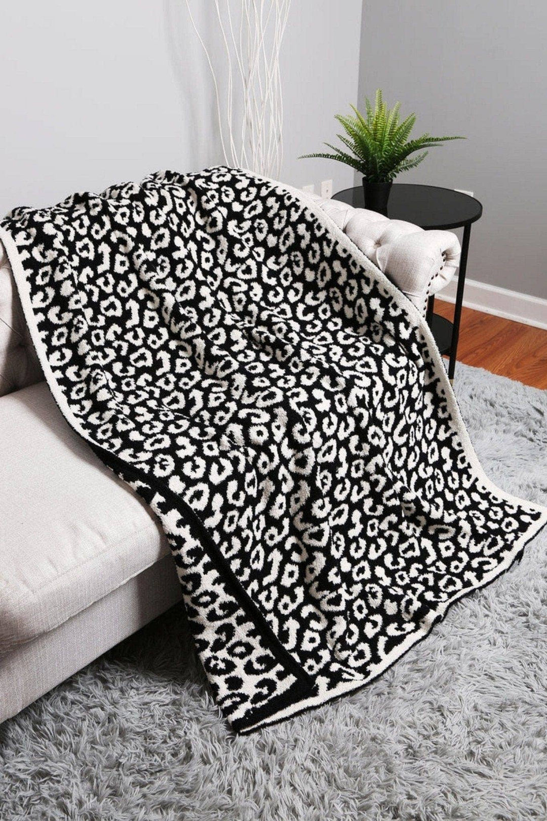 Lux Leopard Print Throw Blanket