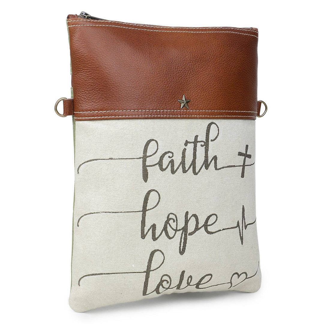 Canvas & Leather Women's Crossbody - Silver/Rosy Brown