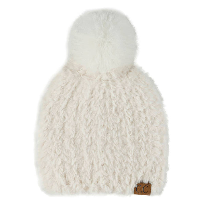 Snuggly Pom Pom Beanie - Ivory