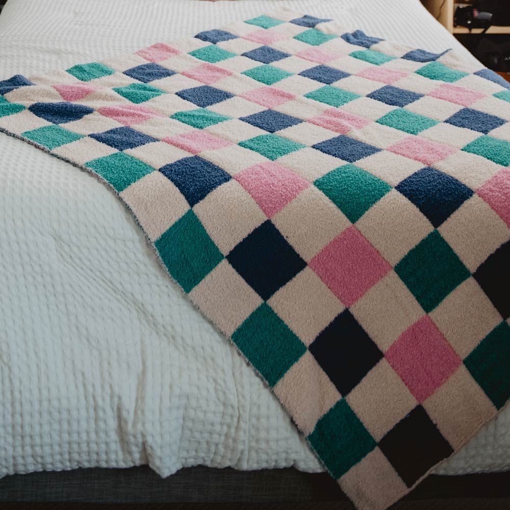 Multicolor Checkered Cute Throw Blanket