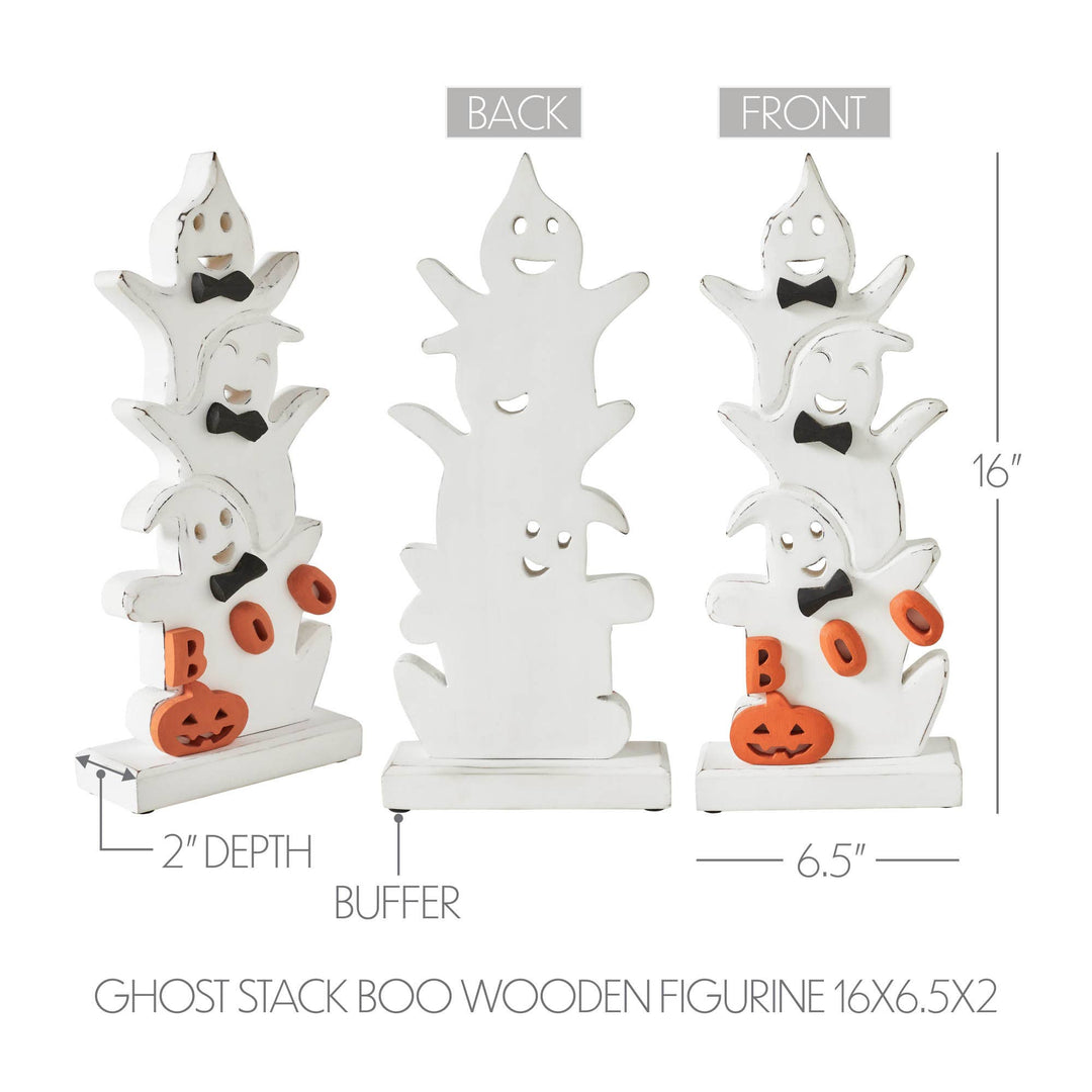 Ghost Stack BOO Wooden Figurine