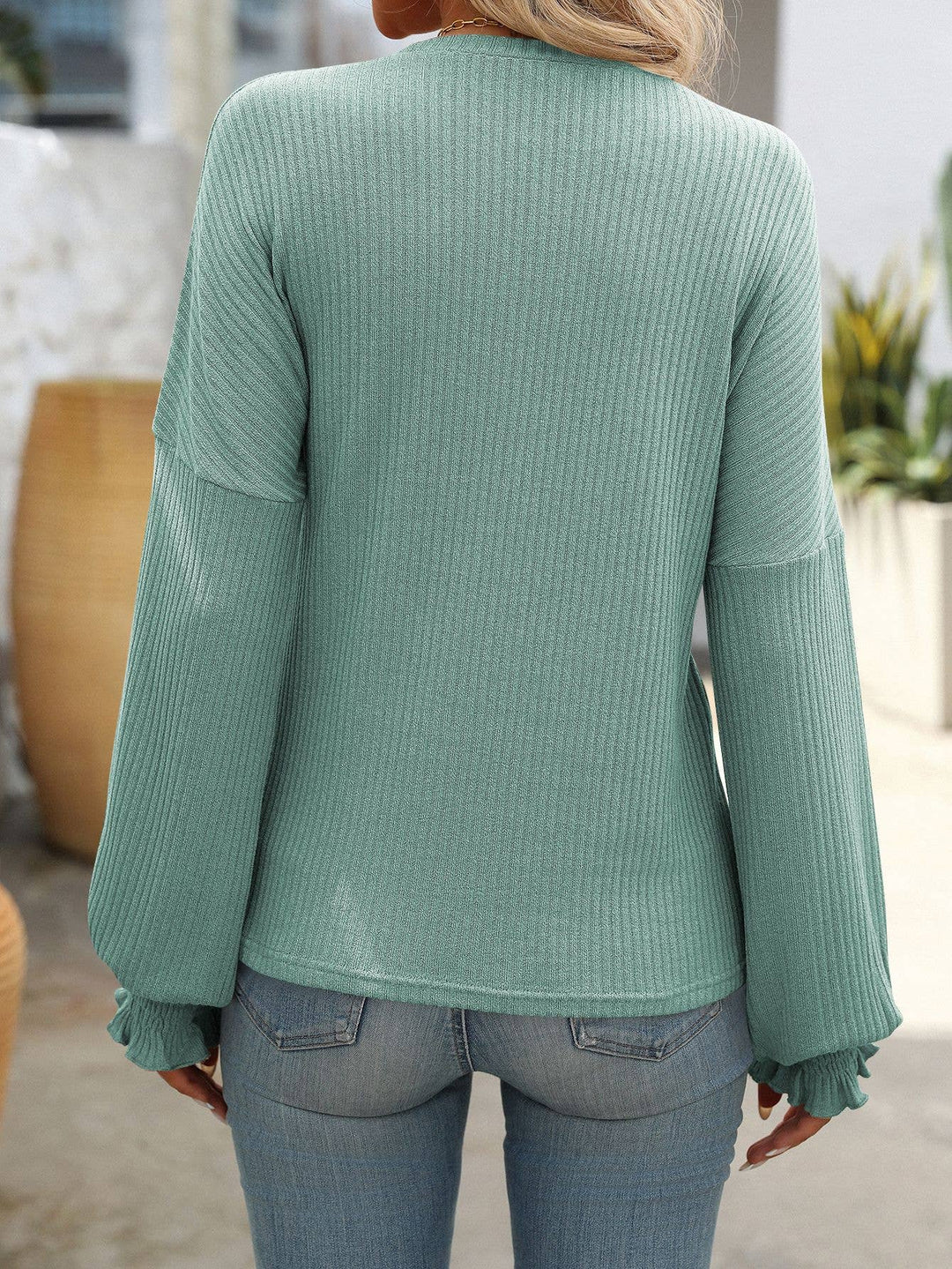 Pit Striped Long-Sleeved Top