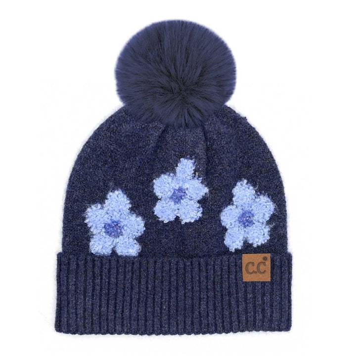 Pom Beanie - Daisy - Navy