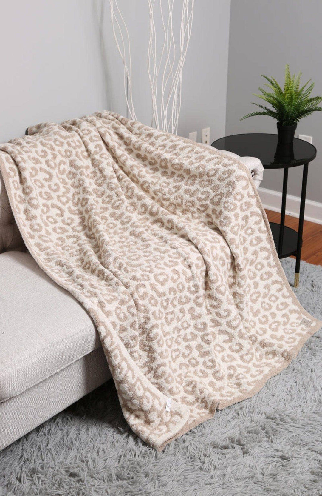 Lux Leopard Print Throw Blanket
