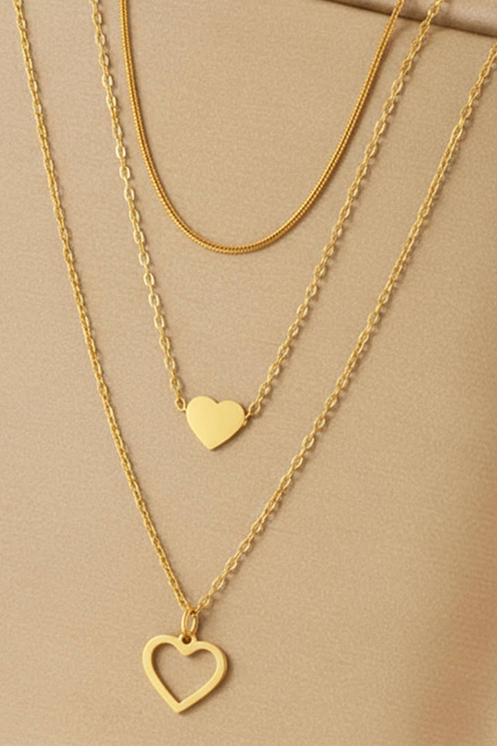 Triple Layered Heart Necklace