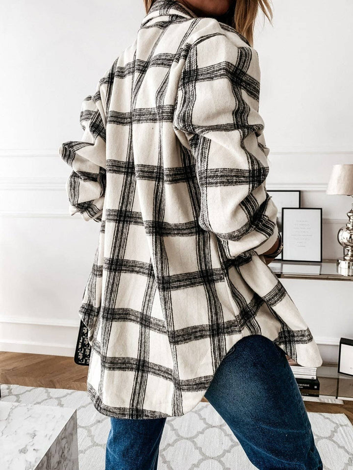 Beige Plaid Shacket