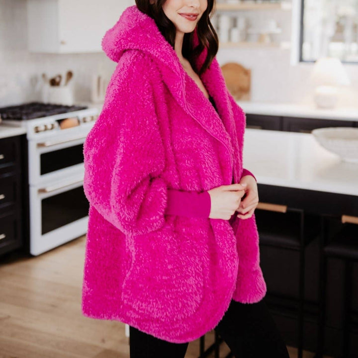 Hot Pink Lightweight BODY WRAP w/ Hoodie & Pockets