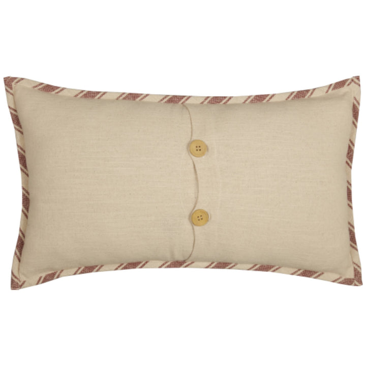 Market Place Red Heart Applique Pillow Cover 20Lx12W