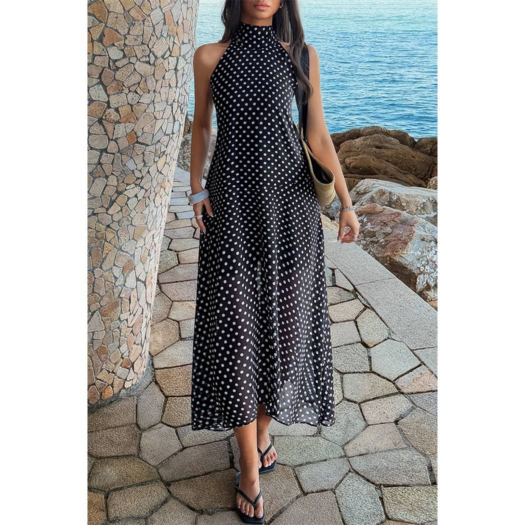 Halter Polka Dot Tulle Dress