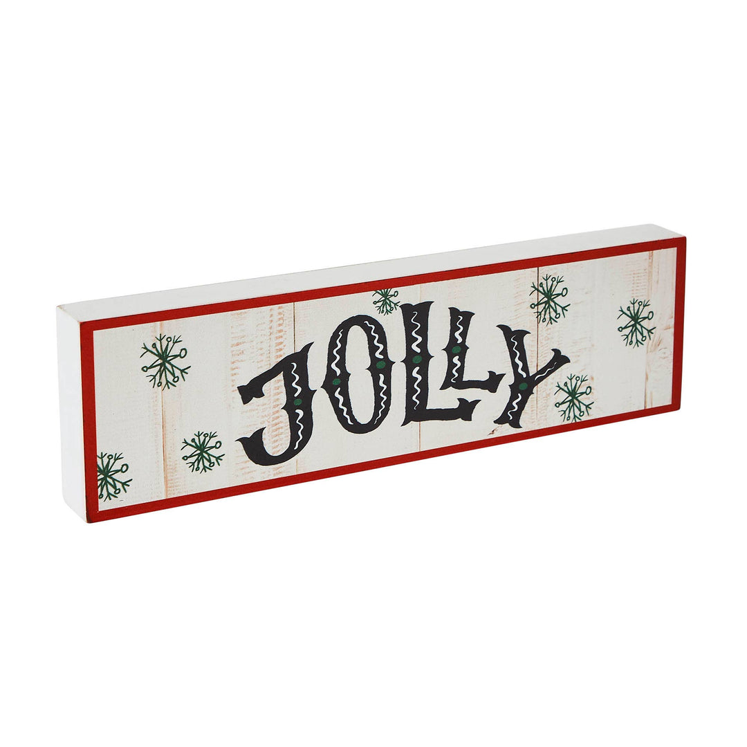 Jolly Snowflake Block Sign 3x10