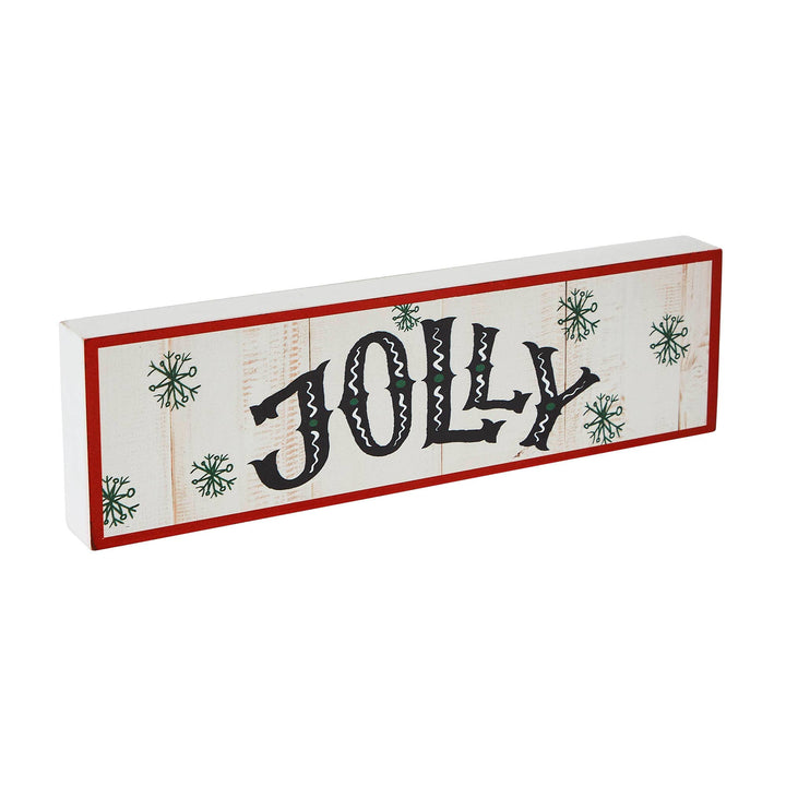 Jolly Snowflake Block Sign 3x10