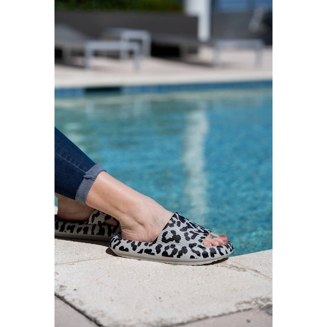 Gray Leopard Slides