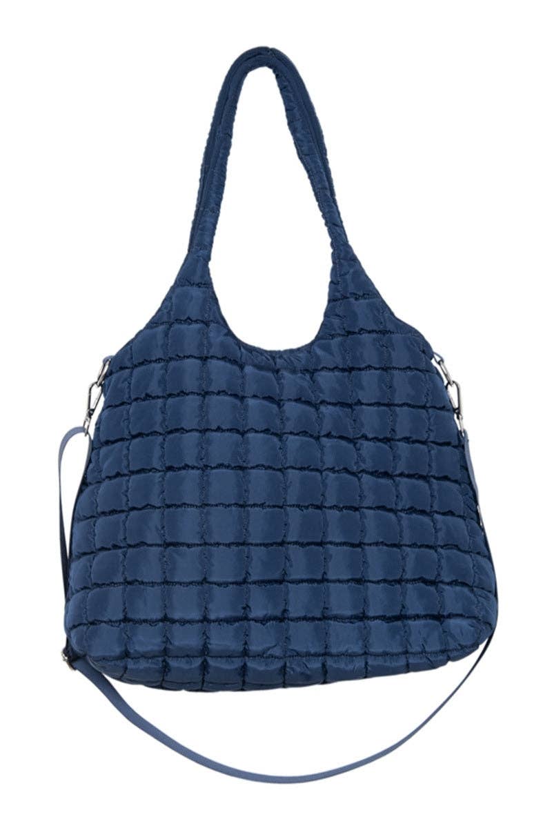 Navy Rectangular Wholesale Puffer Bag