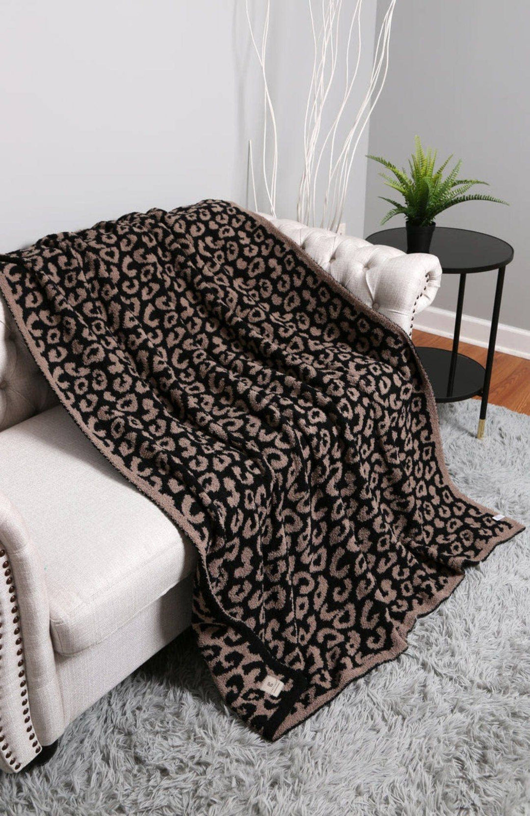 Lux Leopard Print Throw Blanket