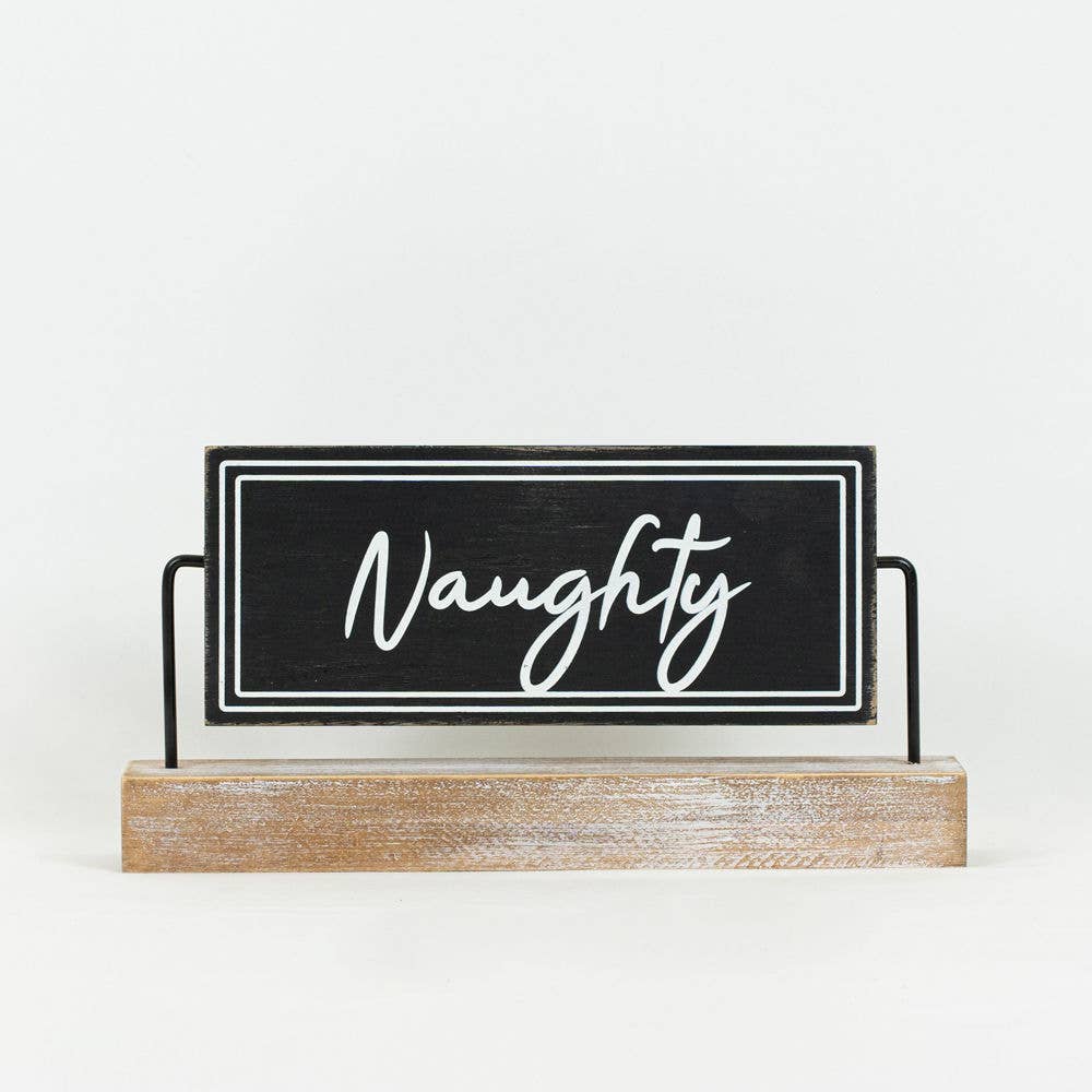Naughty/Nice reversible sign