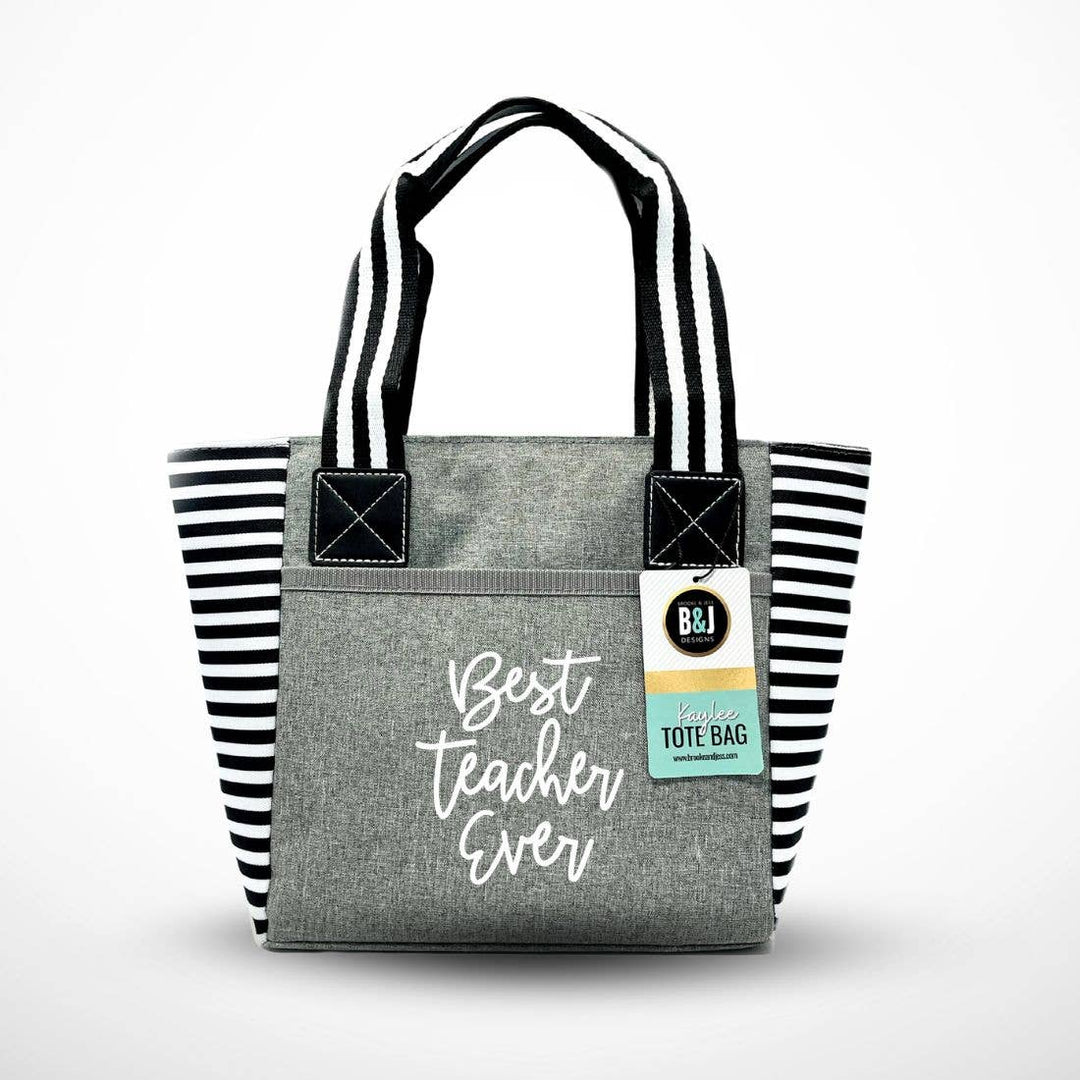 Trendy Insulated Zippered Lunch Tote with Accessory Pockets
