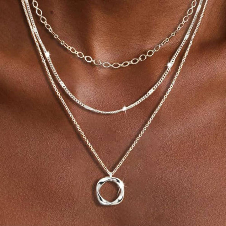 Electroplated Copper Triple Layered Necklace