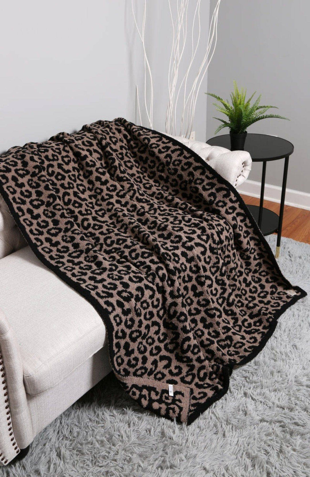 Lux Leopard Print Throw Blanket