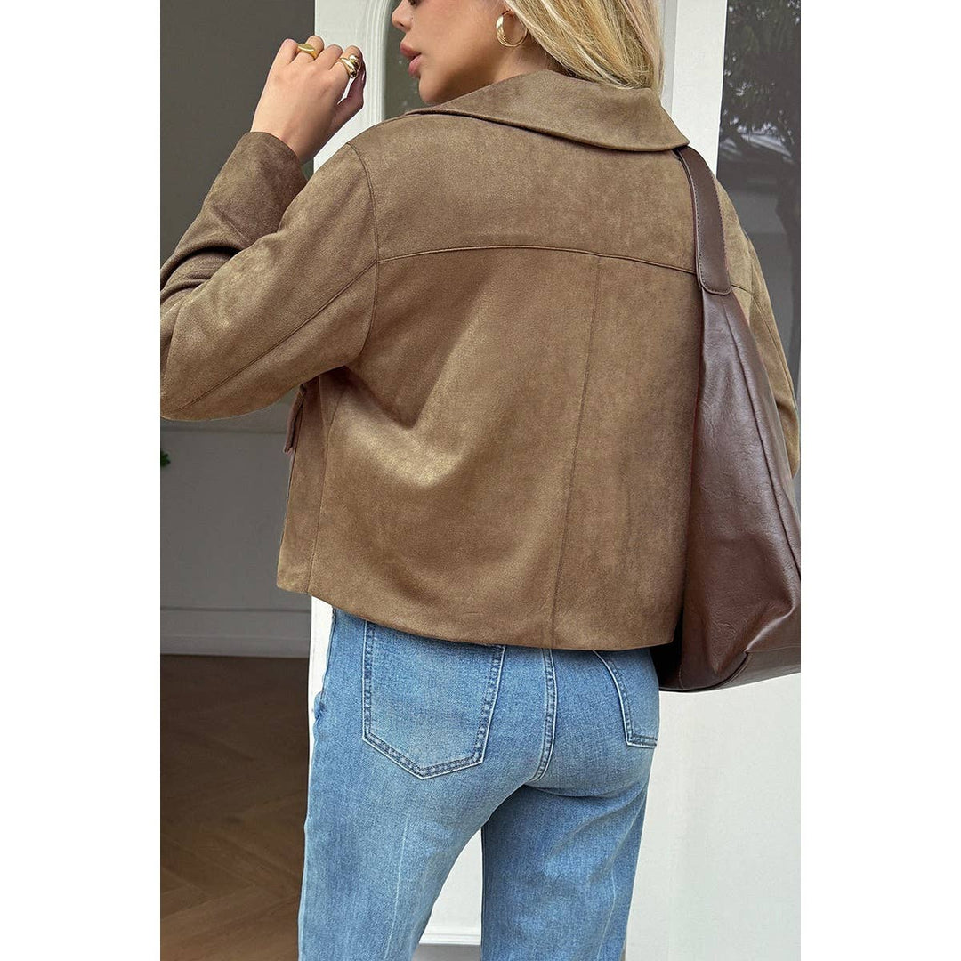 Faux Suede Leather Jacket