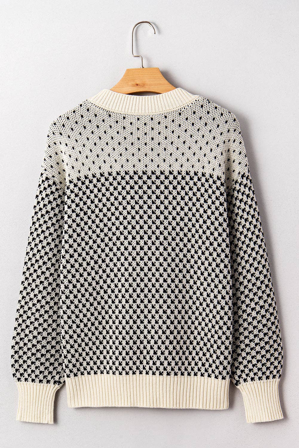 Black/White Lantern Sleeve Sweater