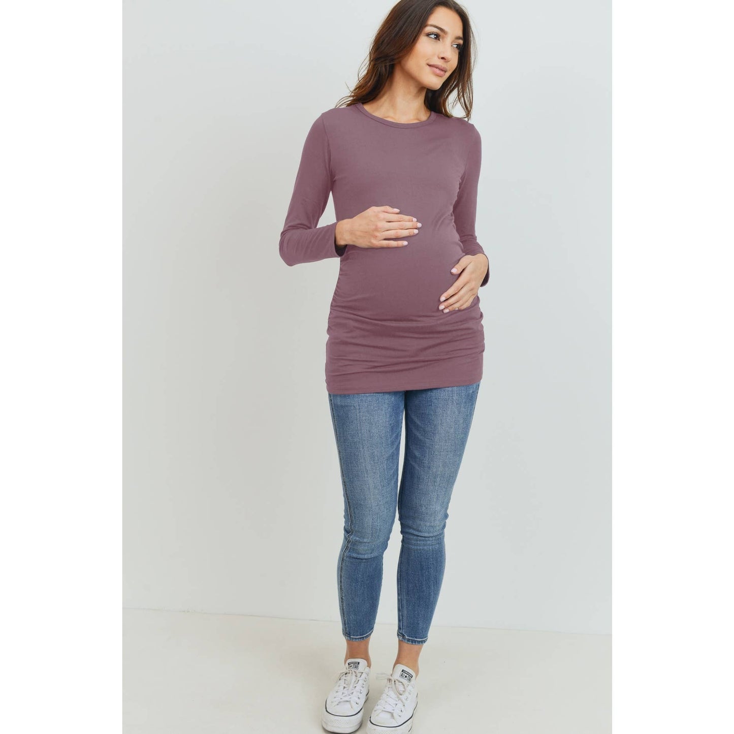 Long Sleeve Maternity Crewneck Knit Top