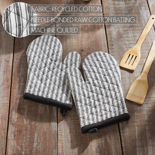 Sawyer Mill Black Ticking Stripe Oven Mitt