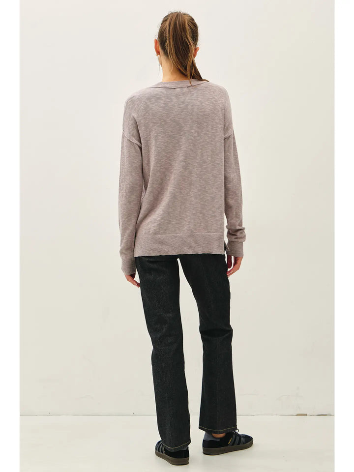 Slub Yarn Round Neck Sweater