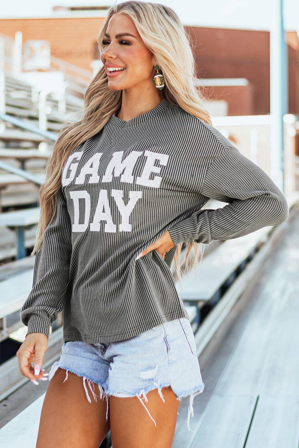 Corded GAME DAY Graphic Top