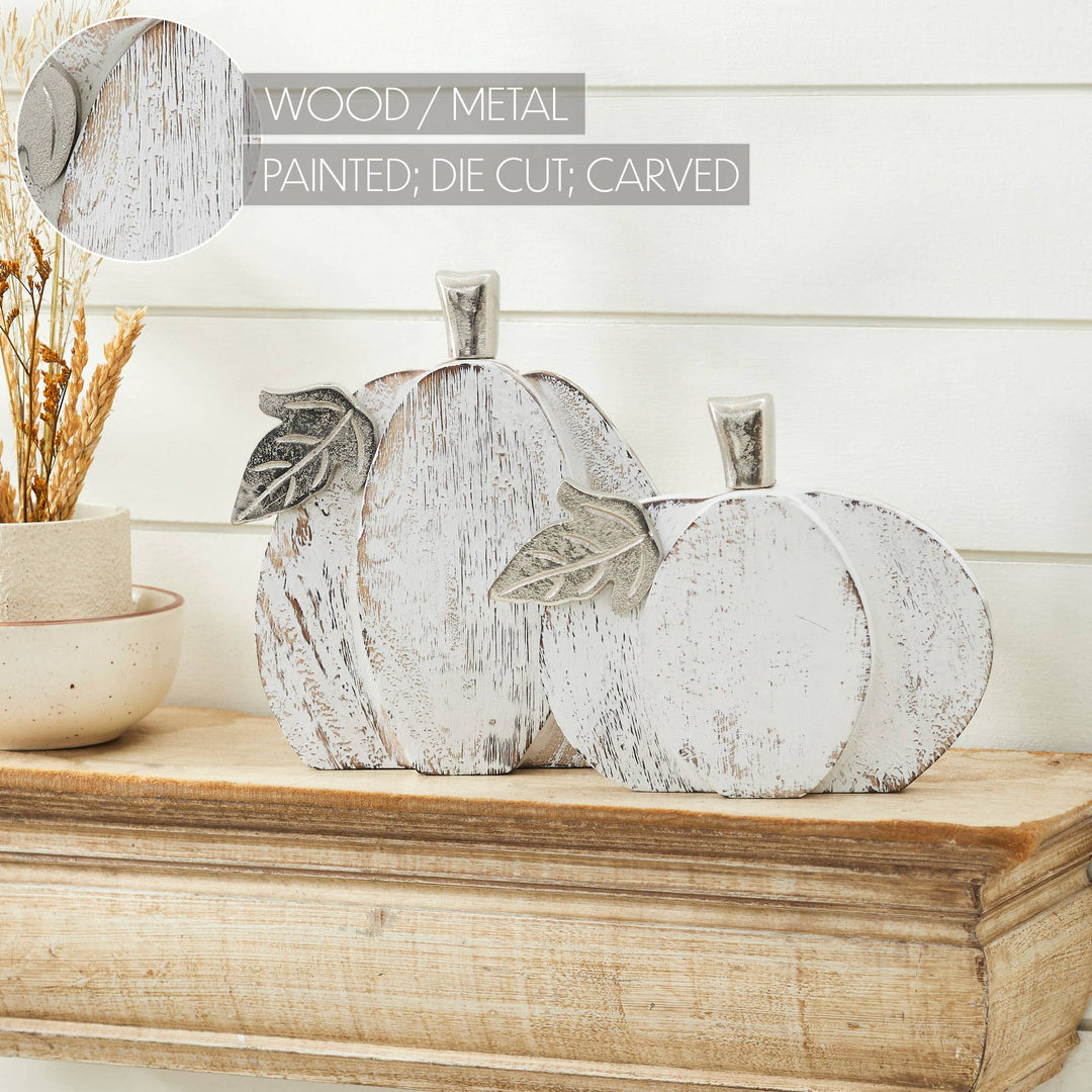 White Wash Pumpkin Set