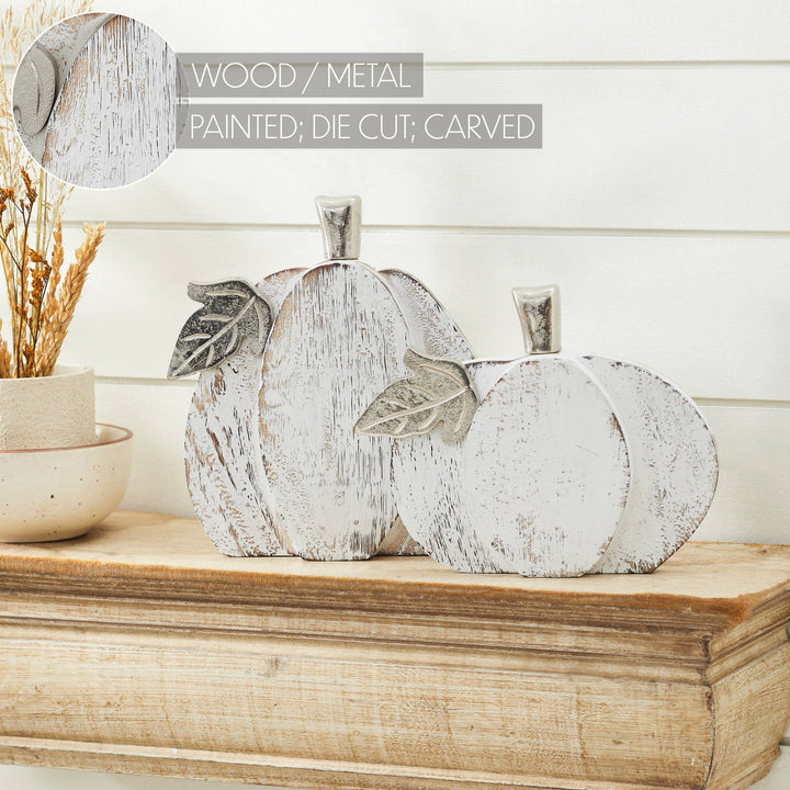 White Wash Pumpkin Set