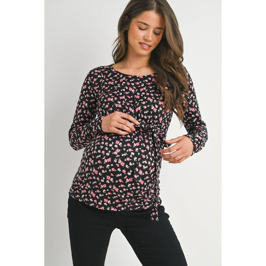 Floral Long Sleeve Nursing Knit Top