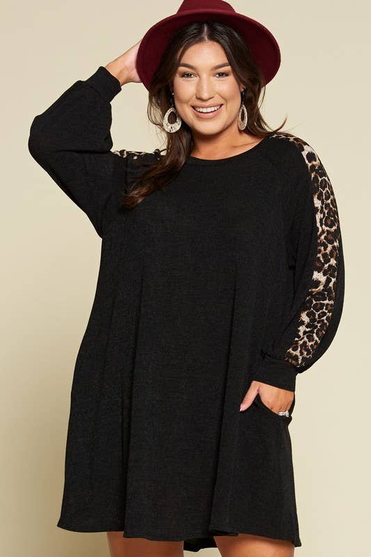 Animal Sleeve Knit Dress