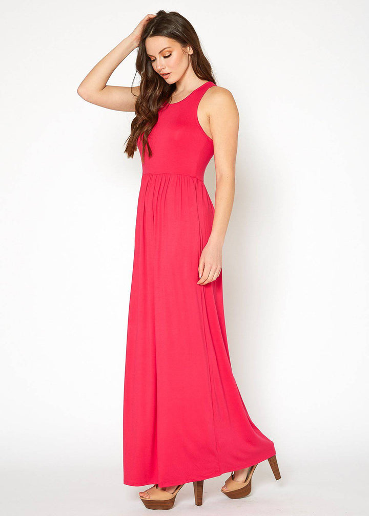 Bellatrix Women's Sleeveless Pleated Maxi Dress