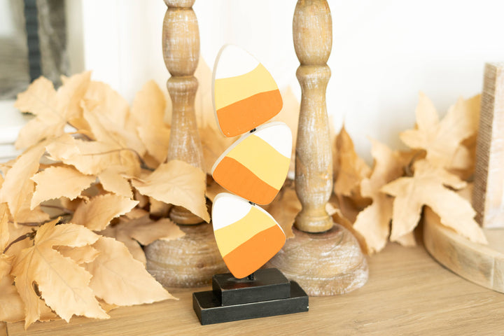 Candy corn wooden decor