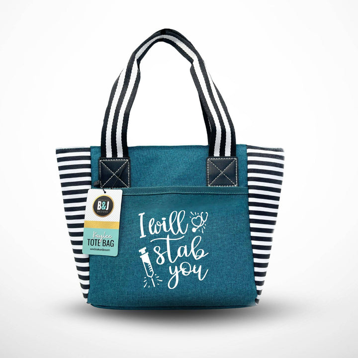 Trendy Insulated Zippered Lunch Tote with Accessory Pockets