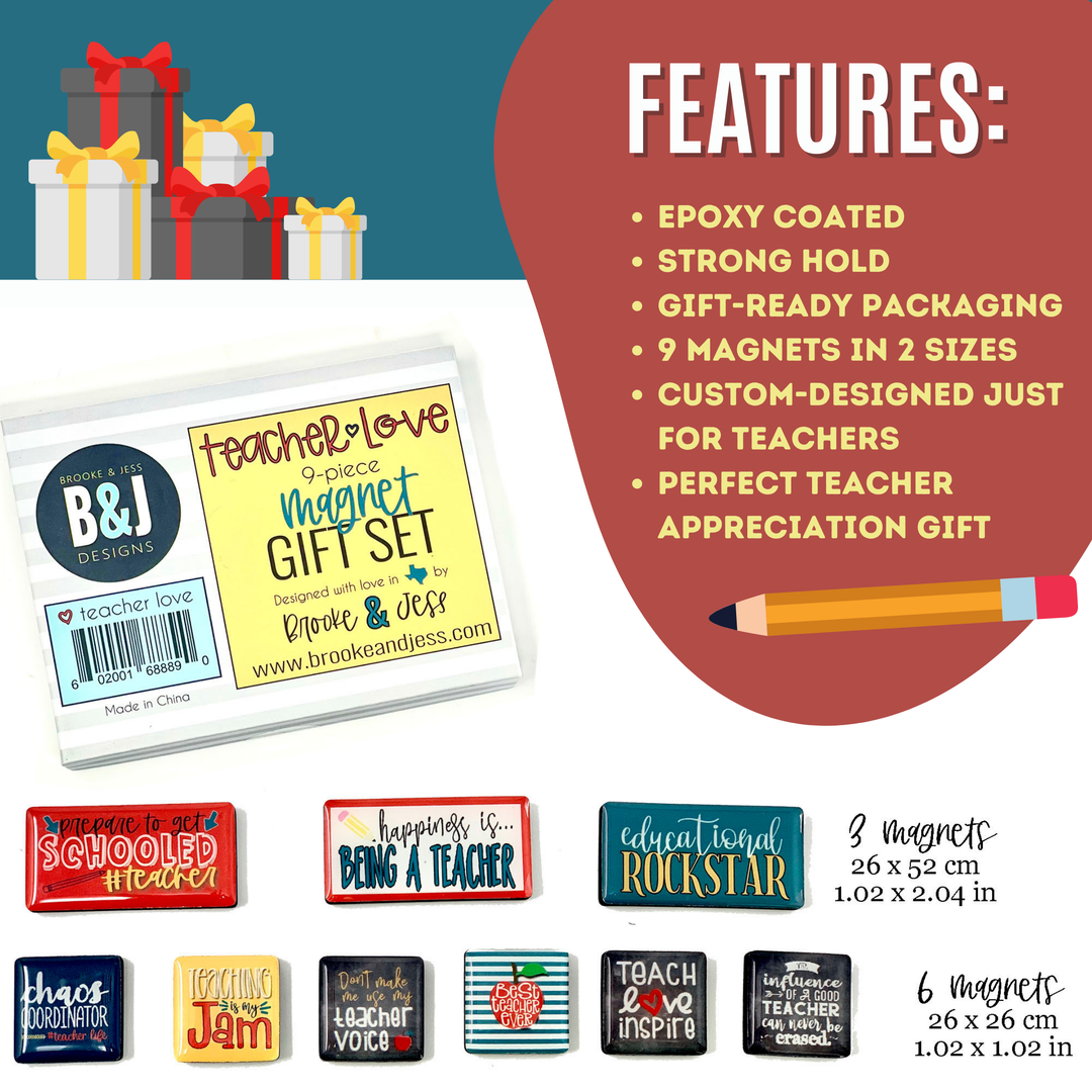 Teacher 9-piece Magnet Gift Set