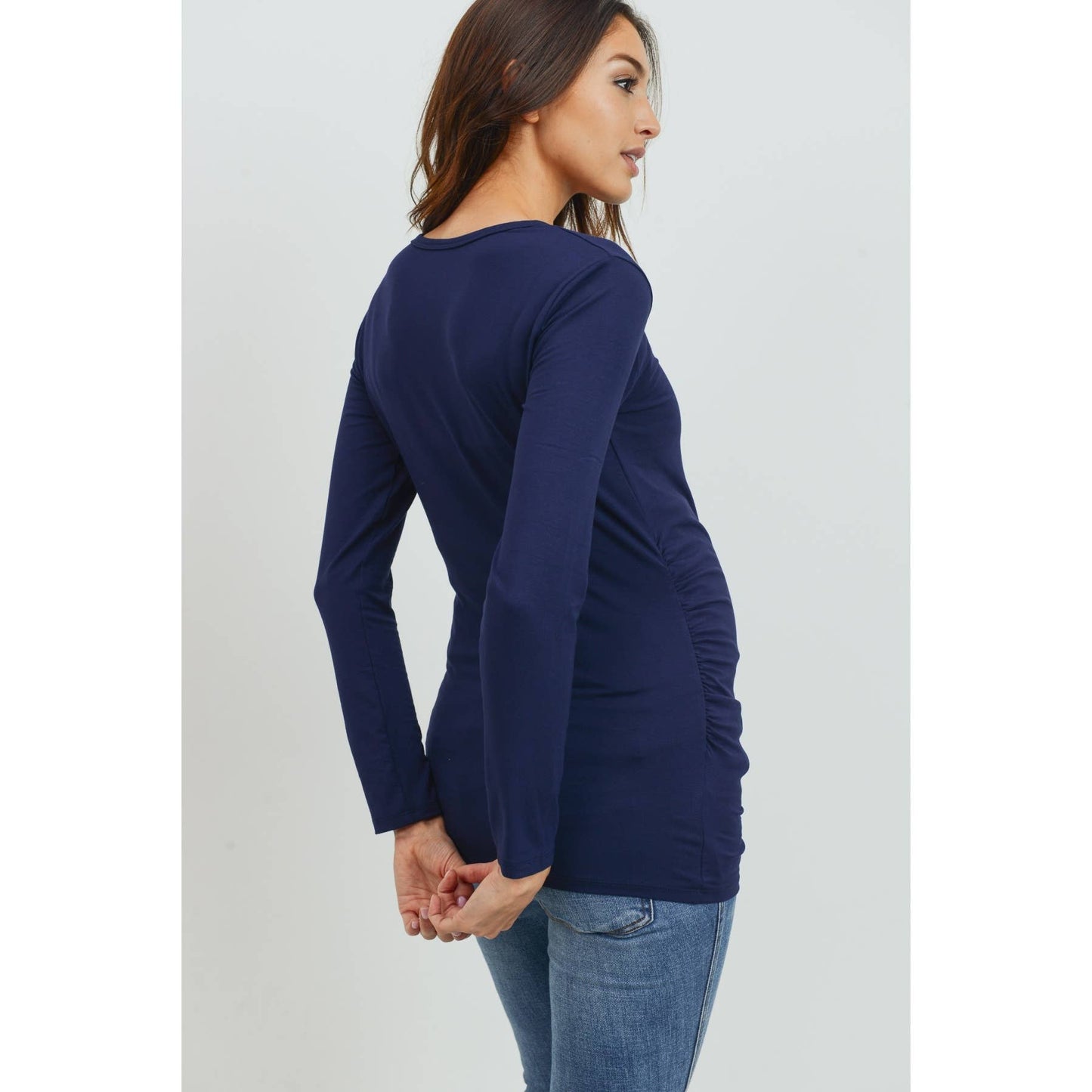 Long Sleeve Maternity Crewneck Knit Top