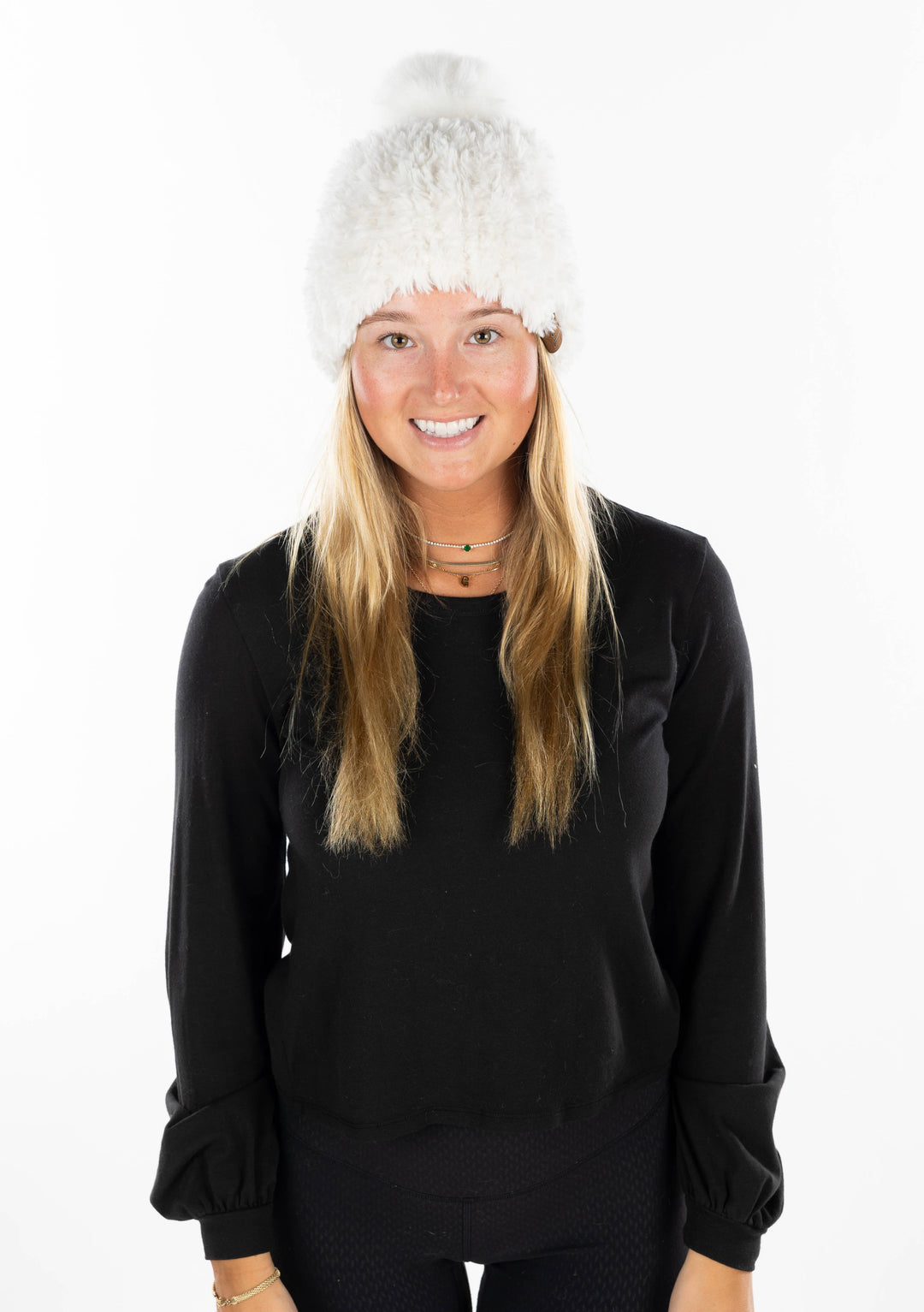 Snuggly Pom Pom Beanie - Ivory
