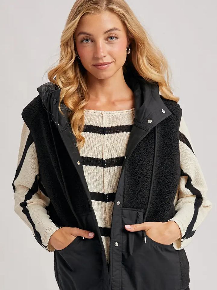 Sherpa Fleece Hooded Vest