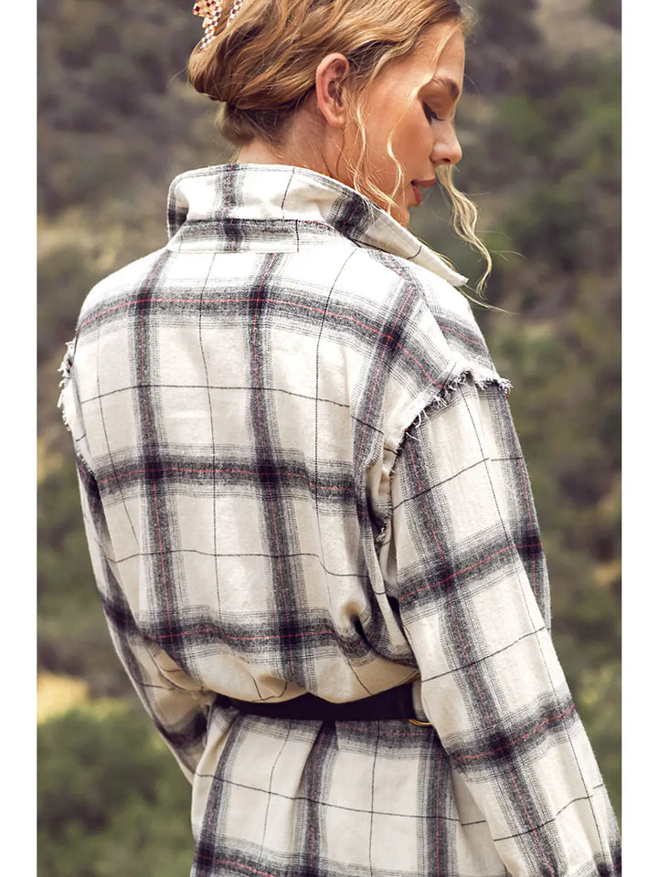 Cut Edge Plaid Shirt